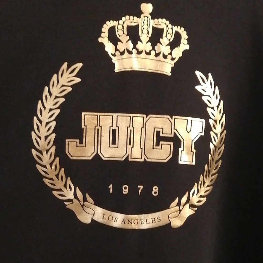 Juicy Couture New York Black Thin Unisex Hoody Gold  Crown Design, M/L